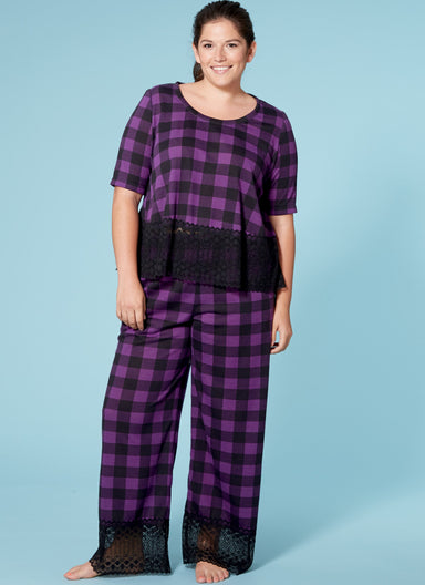 Mccall's Sewing Pattern M7875, Lounge Pajama Set, Jacket Robe, Pants, Belt,  Miss Plus Sizes L XL, Winter & Summer Fashion Loungewear, UNCUT 
