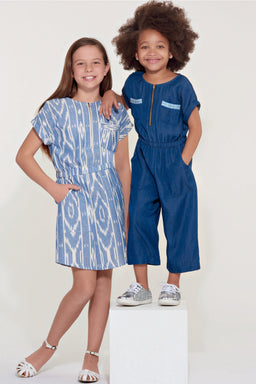 N6389, New Look Sewing Pattern Girls' Easy Jumpsuit, Romper and Dresses