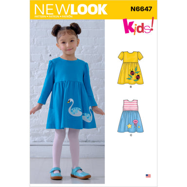  NEW LOOK Patterns Toddlers' Easy Dresses, Top and Cropped Pants  Size A (1/2-1-2-3-4) 6441 : Arts, Crafts & Sewing