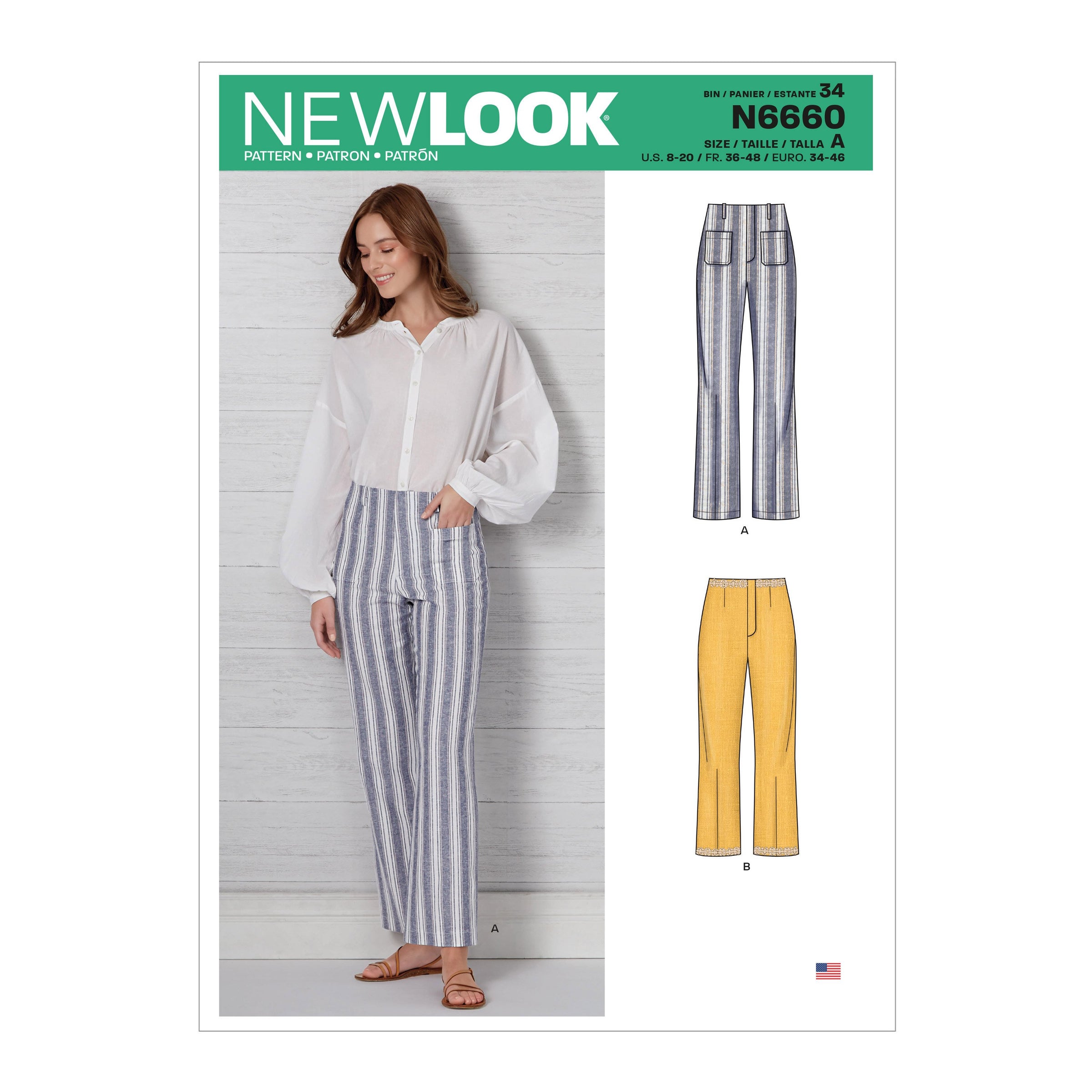 New Look Sewing Pattern 6660 High Waisted Flared Pants Jaycotts Co Uk Sewing Supplies