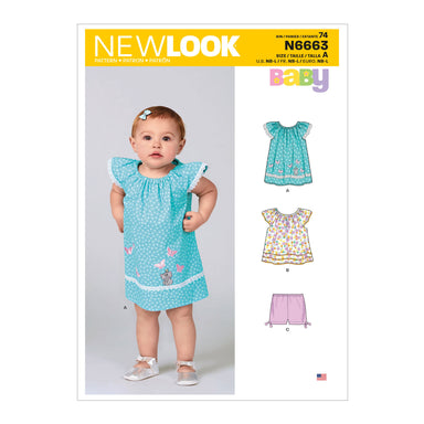 New Look Pattern 6538 Child's Knit Leggings and Dresses - Patterns and  Plains