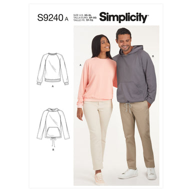 S9456, Simplicity Sewing Pattern Unisex Oversized Hoodies, Pants and  Booties