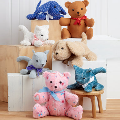 S8155, Simplicity Sewing Pattern Stuffed Bears with Clothes