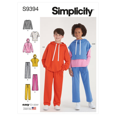 S9456, Simplicity Sewing Pattern Unisex Oversized Hoodies, Pants and  Booties