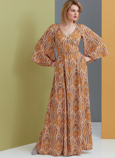 Sewing Pattern Womens Deep V Neck Dress, Vogue Pattern V1801, Womens Dress  Pattern, Easy Sew, Loose Fit Dress 