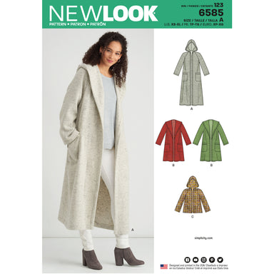 BUR6244, Burda Style Sewing Pattern Misses' Kimono-Style Coat or Jacket