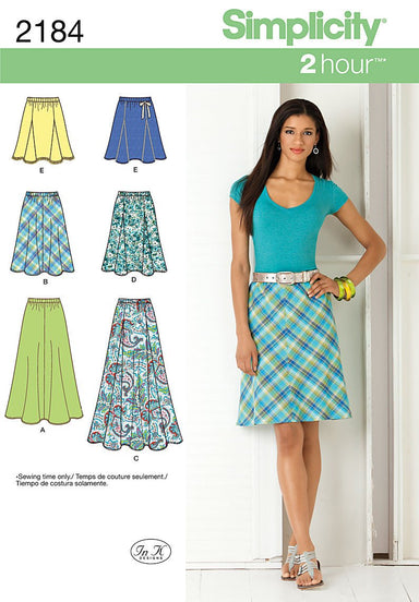 Simplicity Pattern: S1616 Misses' Knit or Woven Skirts
