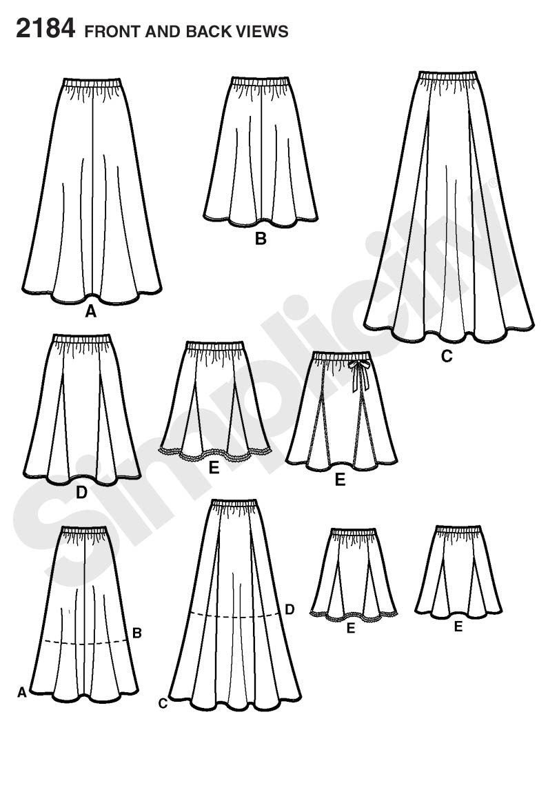 Simplicity Pattern: S2184 Misses' Skirts | 2 Hour — jaycotts.co.uk ...