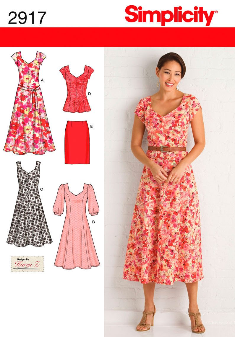 Simplicity Pattern: S2917 Misses' & Plus Size Dresses — jaycotts.co.uk ...