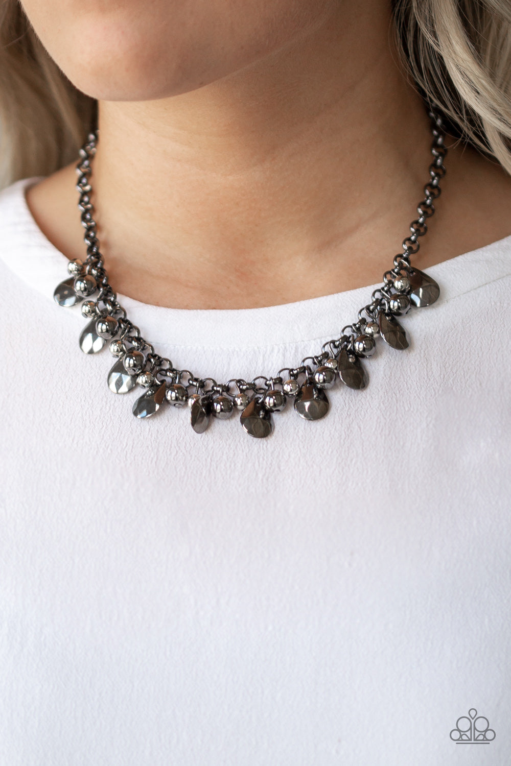 Stage Stunner - Black/Gunmetal Necklace - Paparazzi