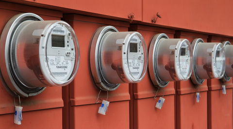 smart meters on wall panel
