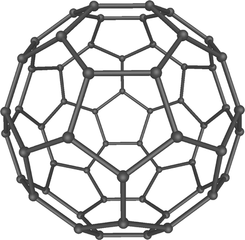 Model of a fullerene molecule.
