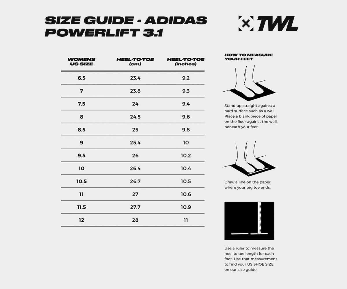 adidas powerlift sizing