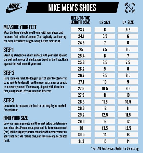 nike shoe size guide mens