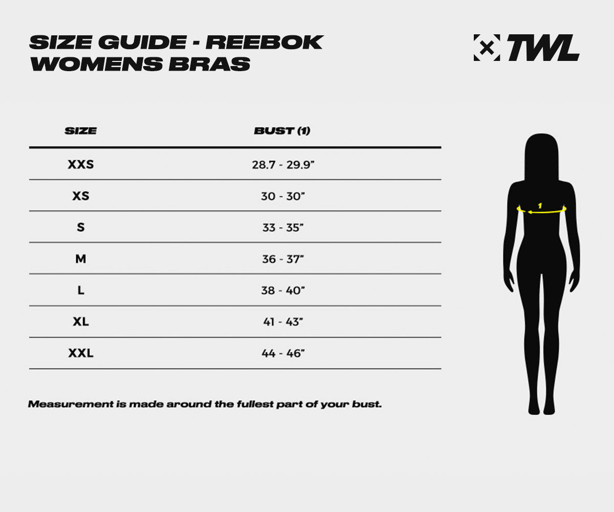 reebok bra size guide