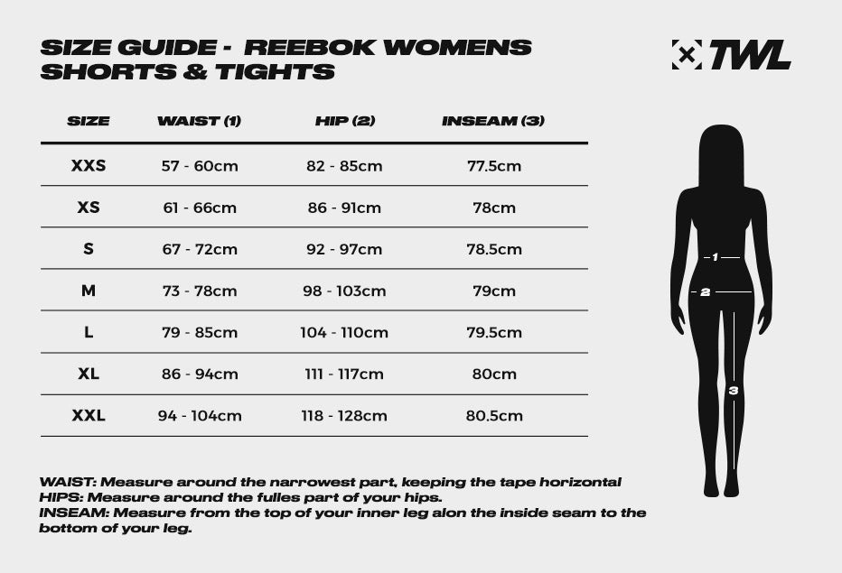 reebok leggings size guide