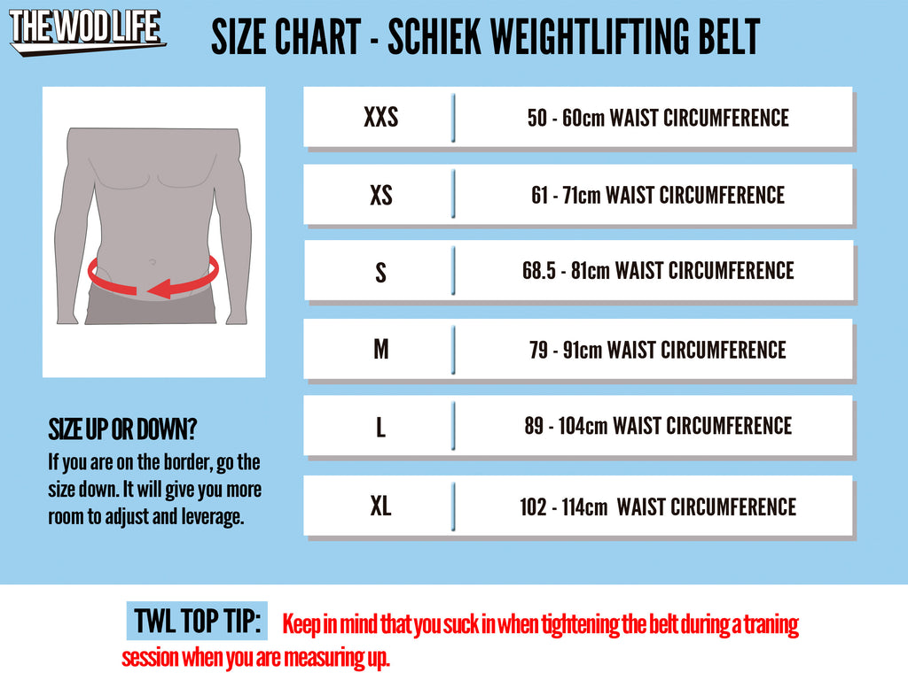 Weight Lifting Belt Size Chart