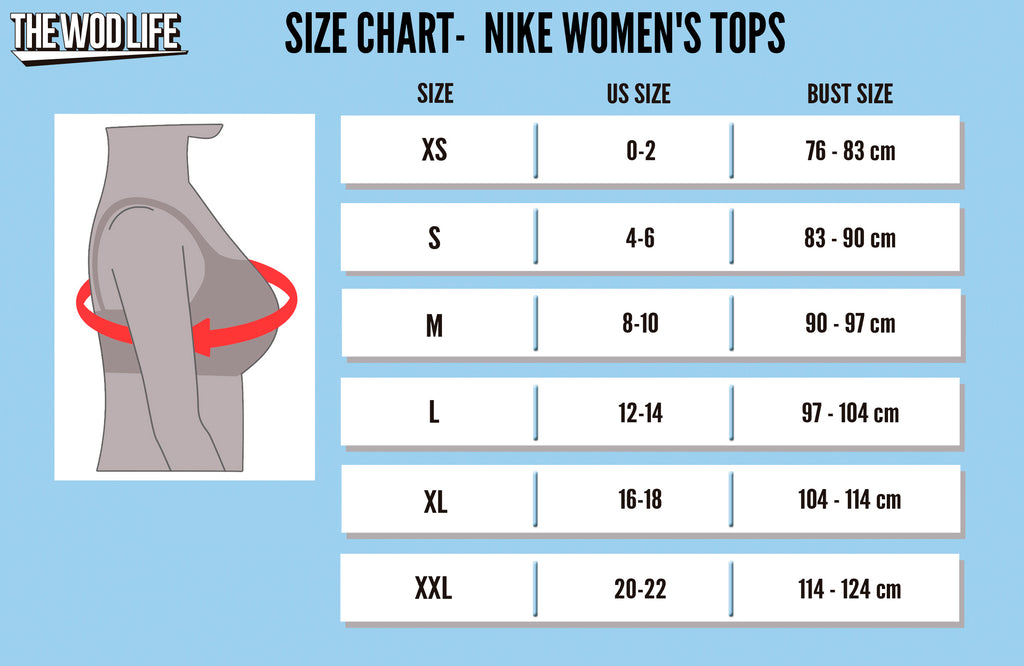 nike size chart tops