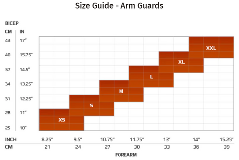 Size Guide - Arm Guards