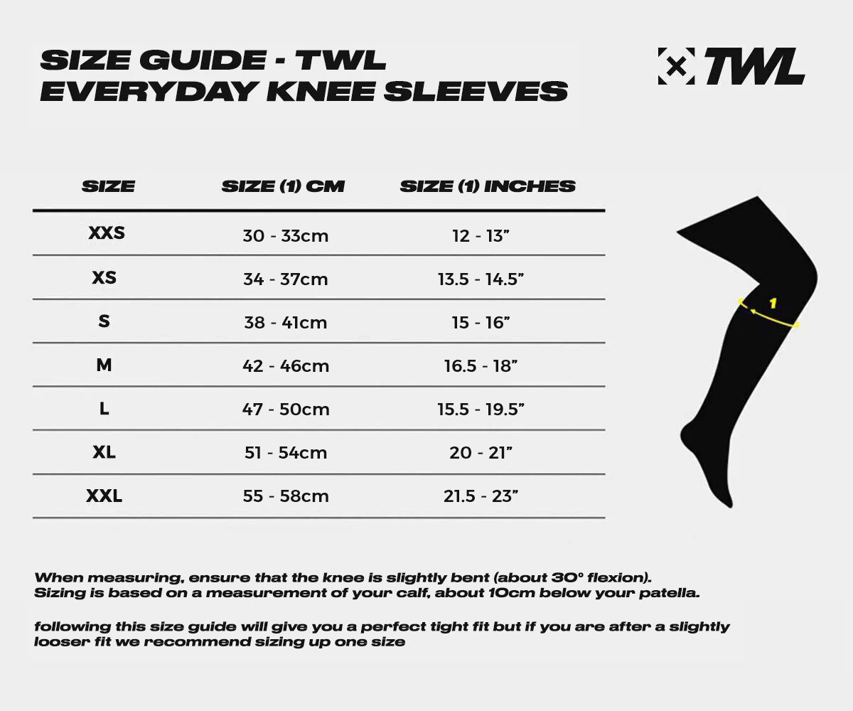 knee sleeves sizing guide