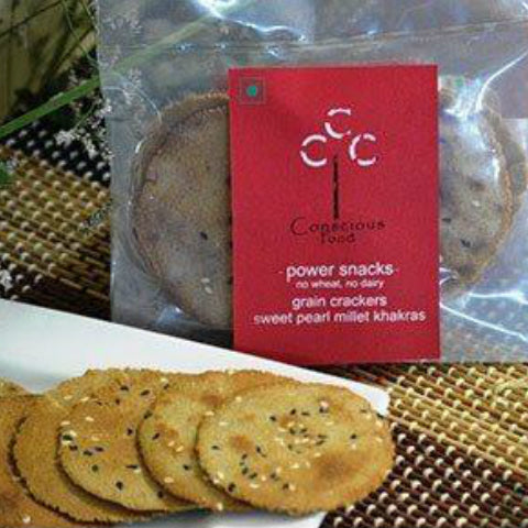 Conscious Foods Grain Crackers - Sweet Bajra (Pack Of 3)