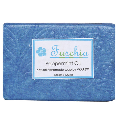 Fuschia Peppermint Oil Natural Handmade Herbal Soap 100gm