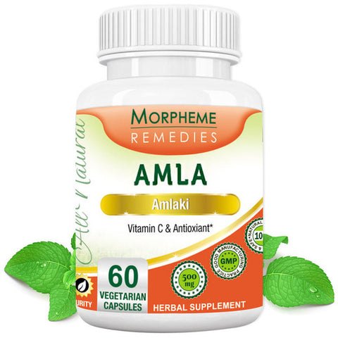 Morpheme Amla Capsules Vitamin C & AntiOxidant 500mg Extract 60 Veg Capsules