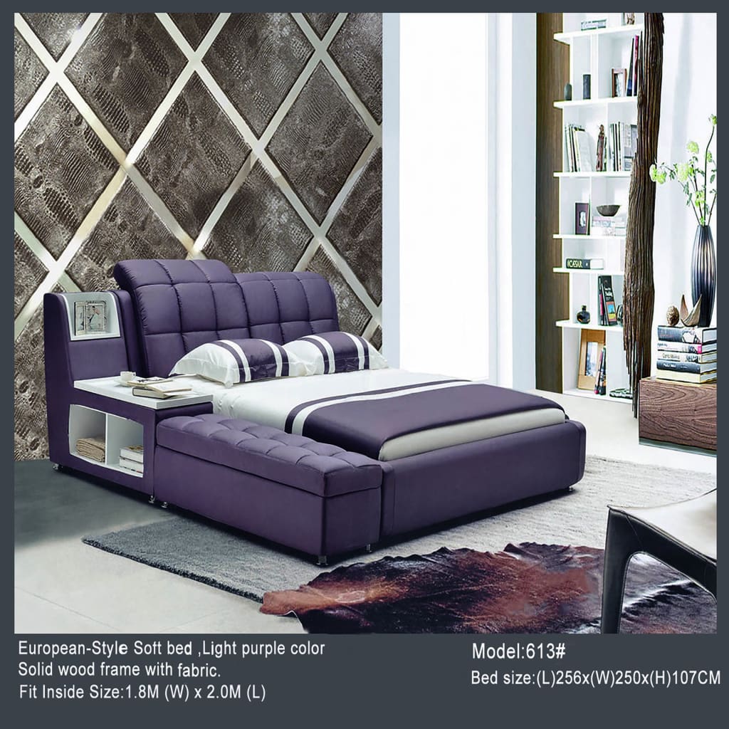 Brilliant Purple Fabric Soft Bed