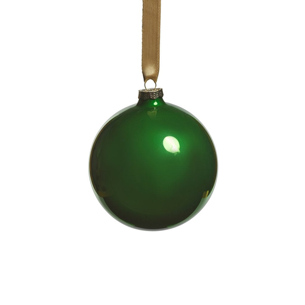 Emerald Glass Ball Ornament - Green