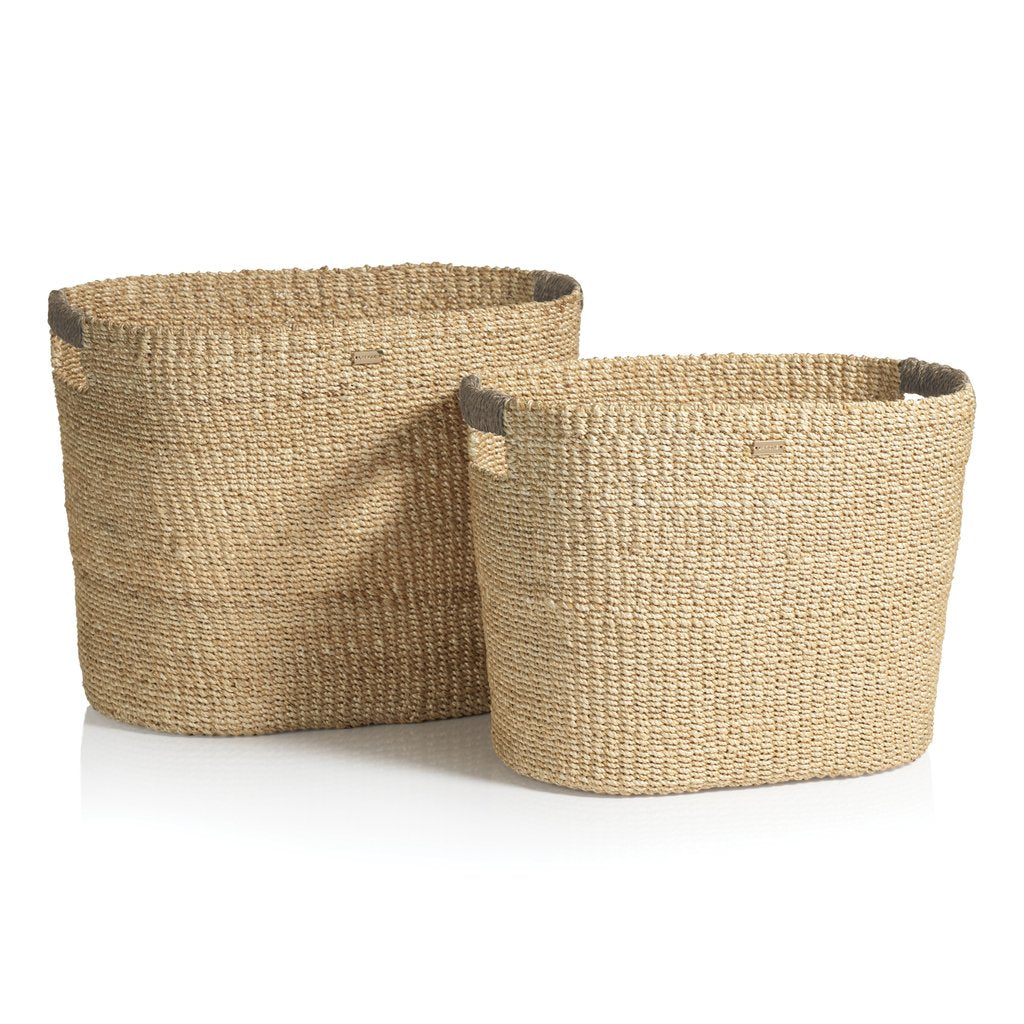 Miramar Oval Abaca Baskets - Set of 2