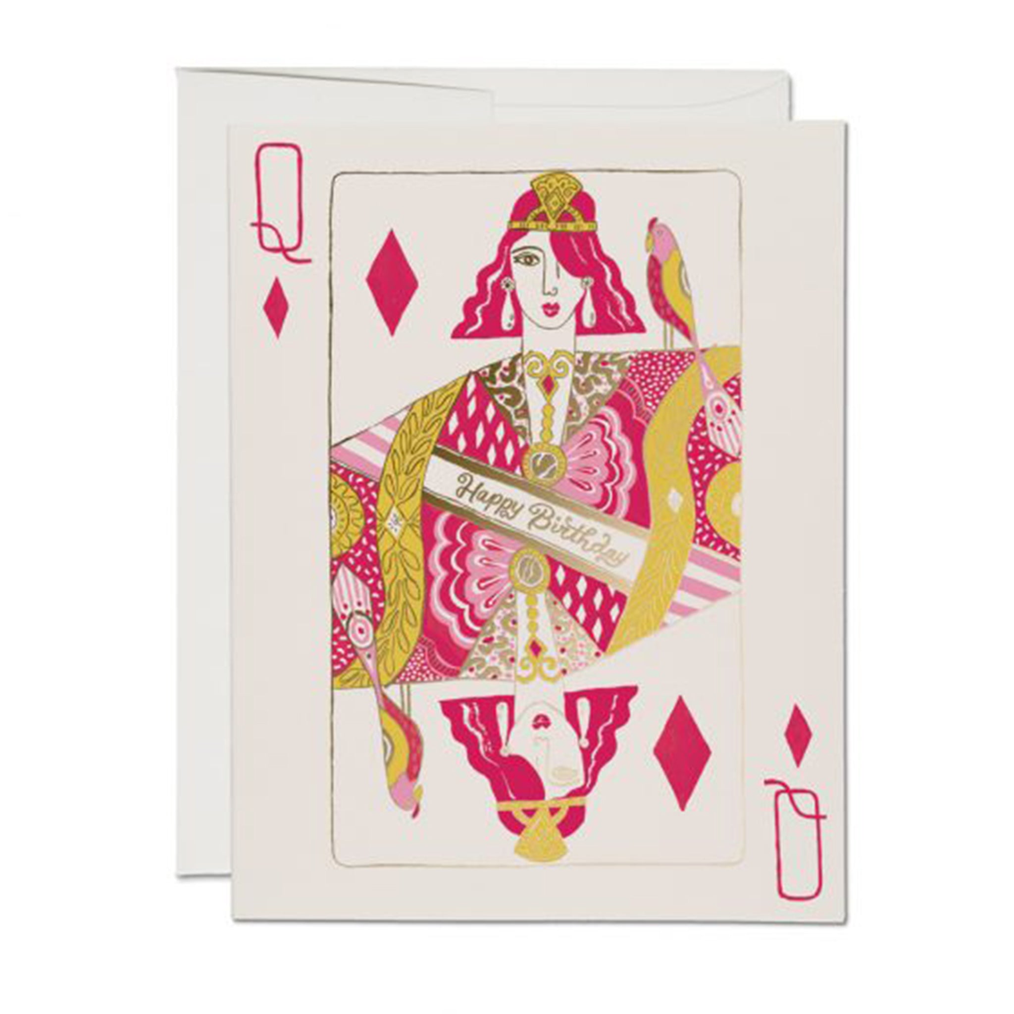 Queen of Diamonds Birthday Card