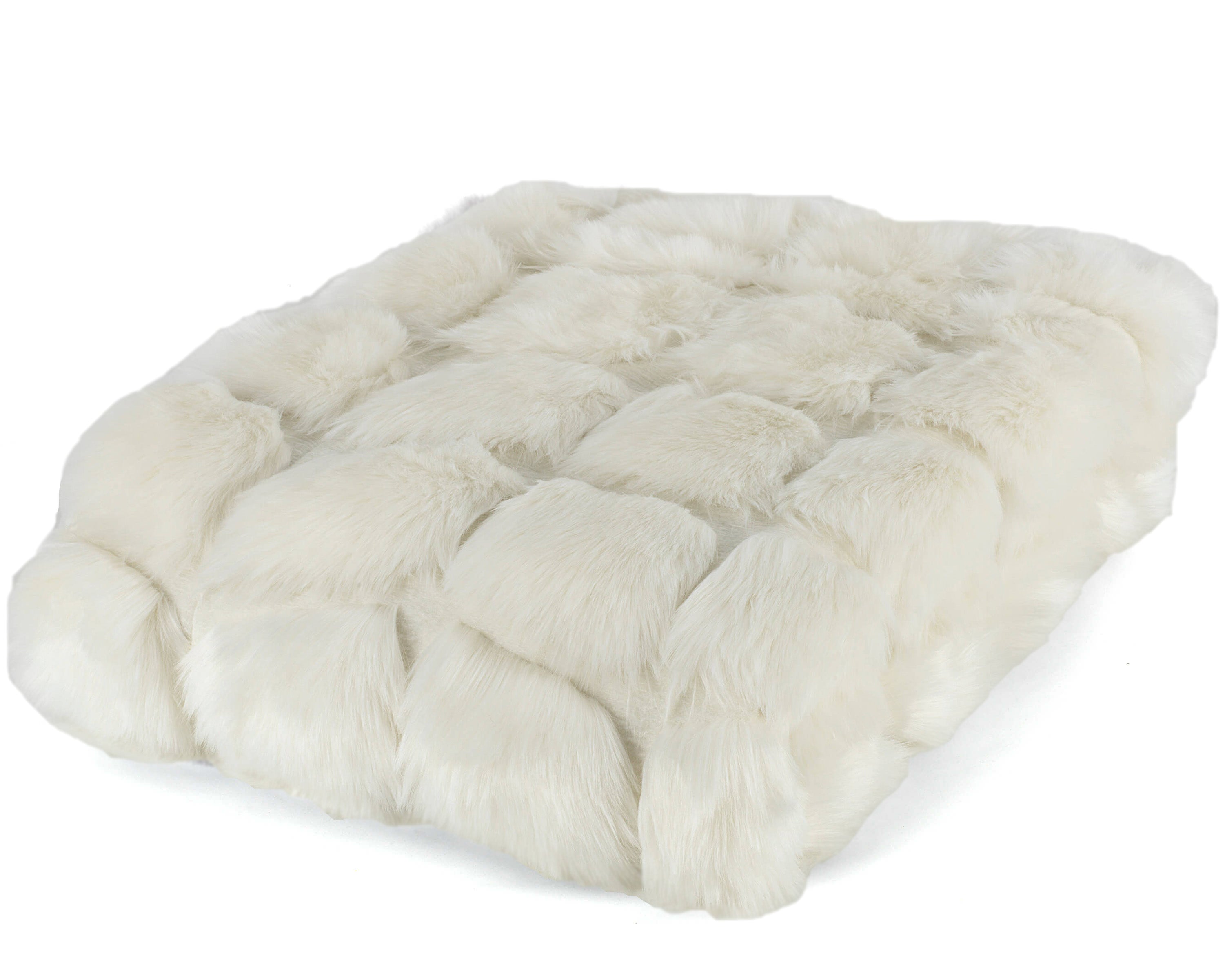 Mora Kibo Interior Luxury Soft Fox Faux Fur Throw Blanket In Grey White Mora UK