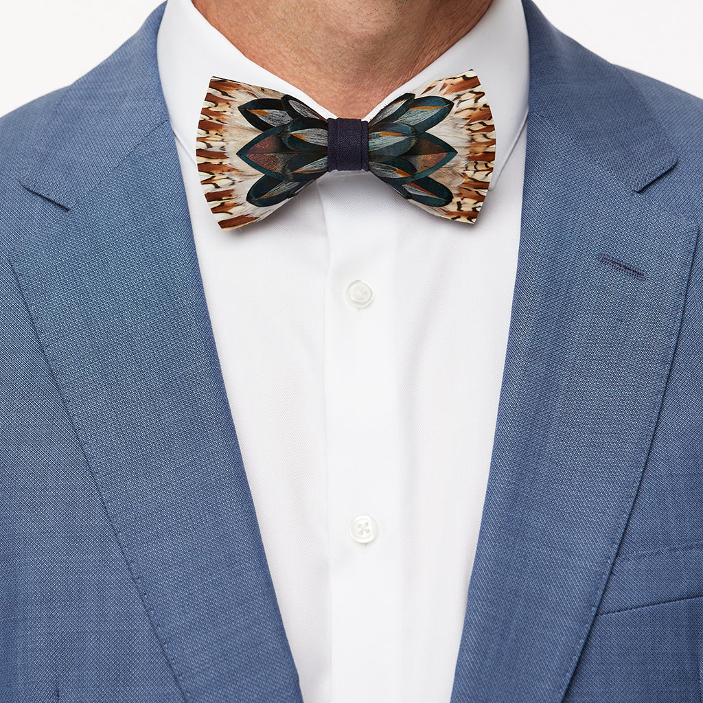 Quail Feather Bow Tie | Charleston Bow Tie | Brackish Brand