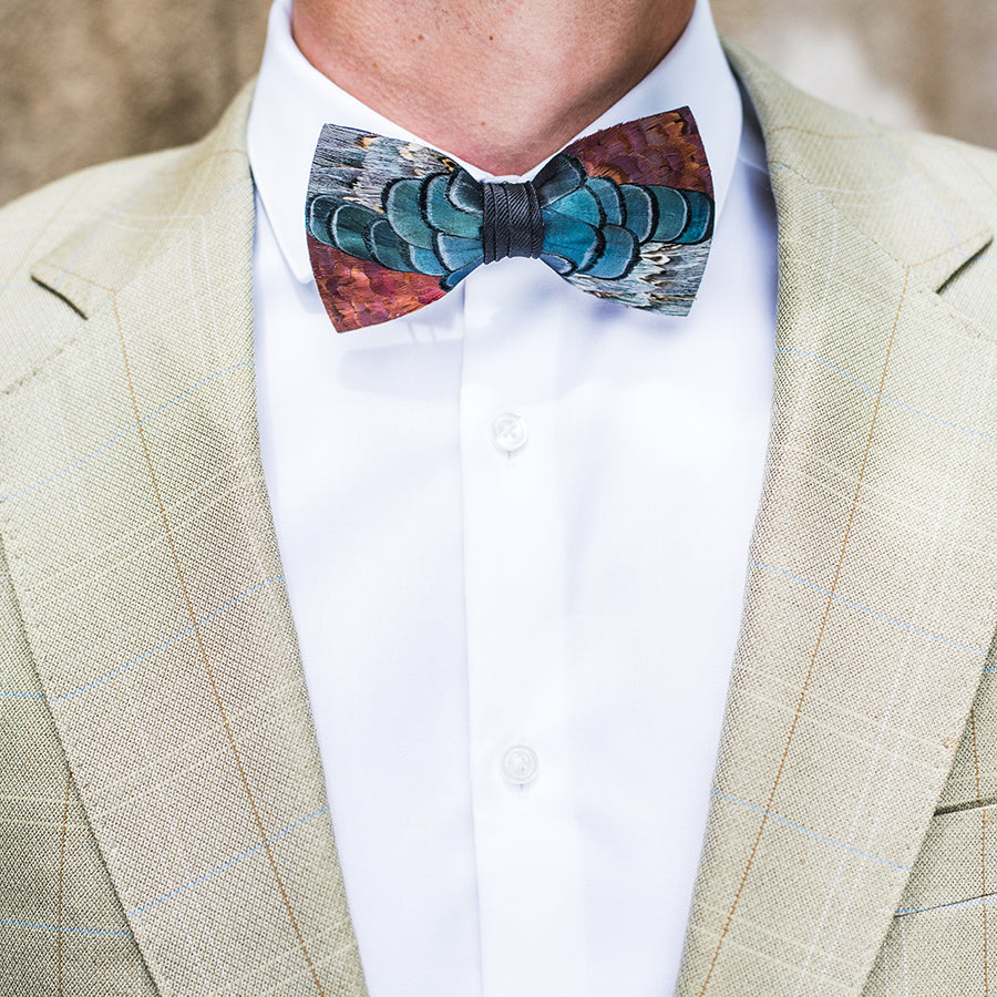 The Original Feather Bow Tie - Brackish