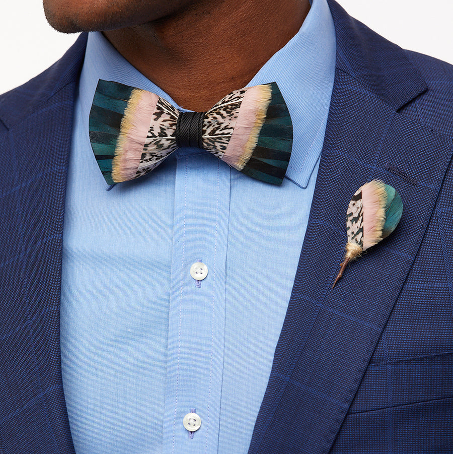 Brackish | Feather Bow Ties & Feather Earrings