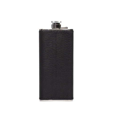 Large Slim Leather Wrapped Steel Flask by Beier Lederwaren | Craft & Caro