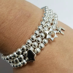 Silver Judaica Bead Bracelets
