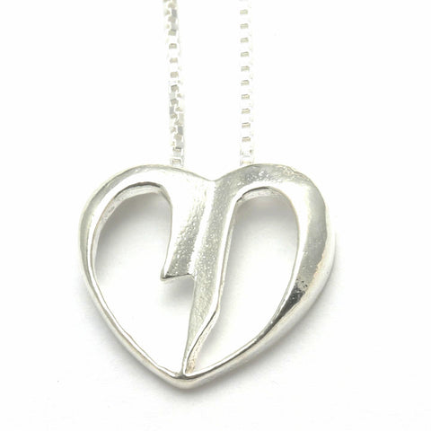 Chai in Heart Silver Necklace