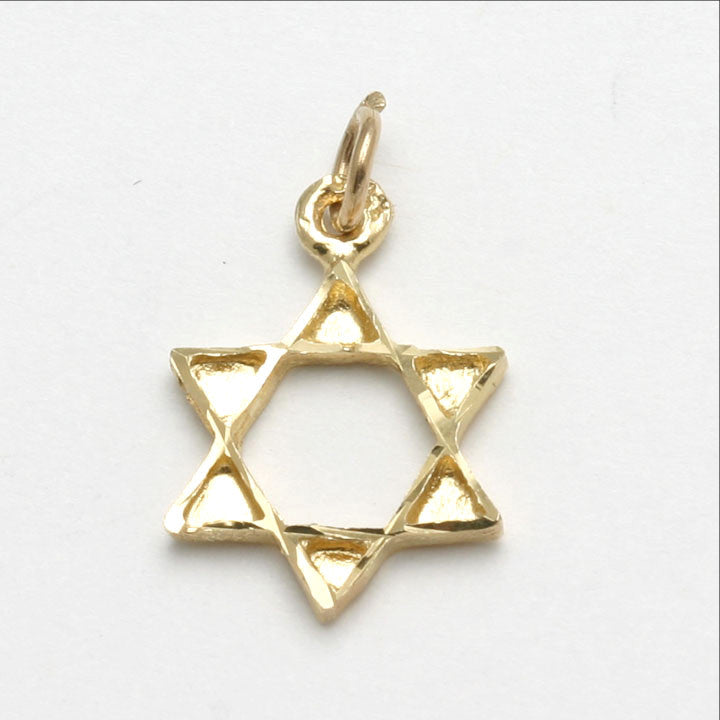 14k Yellow Gold Star of David Love Pendant