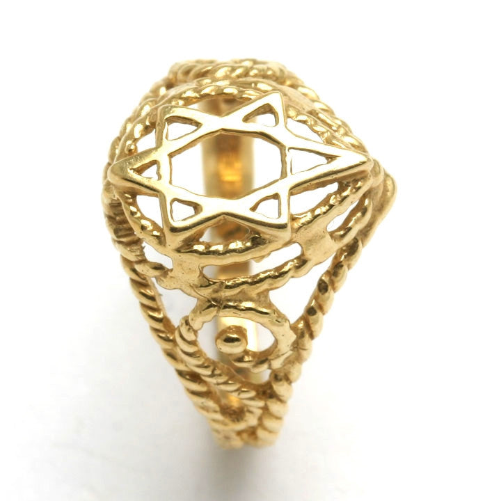 14k Yellow gold Jewish Star of David Ring - JewelryJudaica