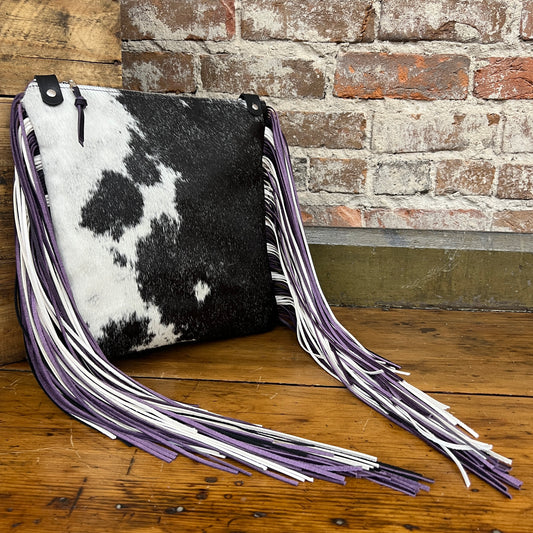 The Dolly Genuine leather fringe leopard crossbody