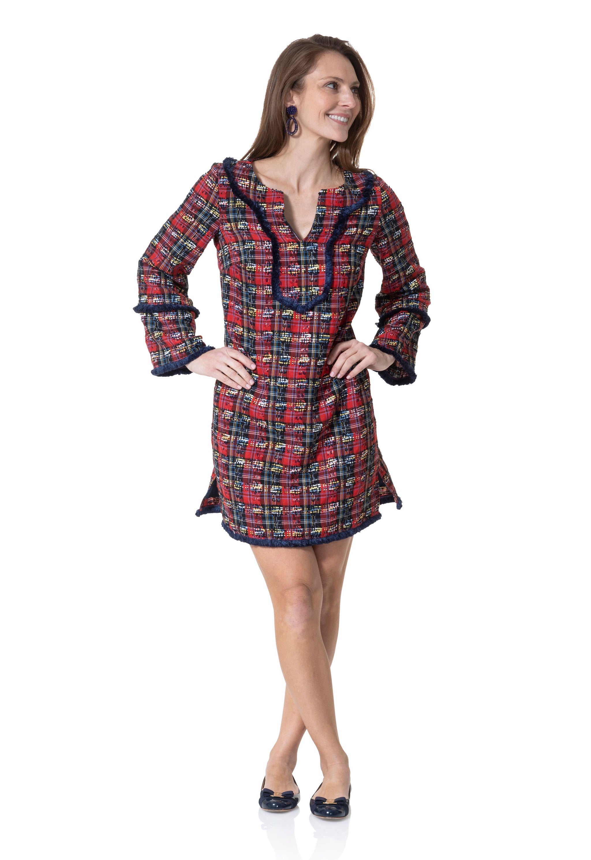 sail to sable long sleeve tunic dress