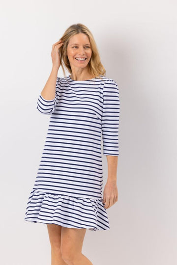 Stripe Shirting Spaghetti Strap Midi Dress – Sail to Sable