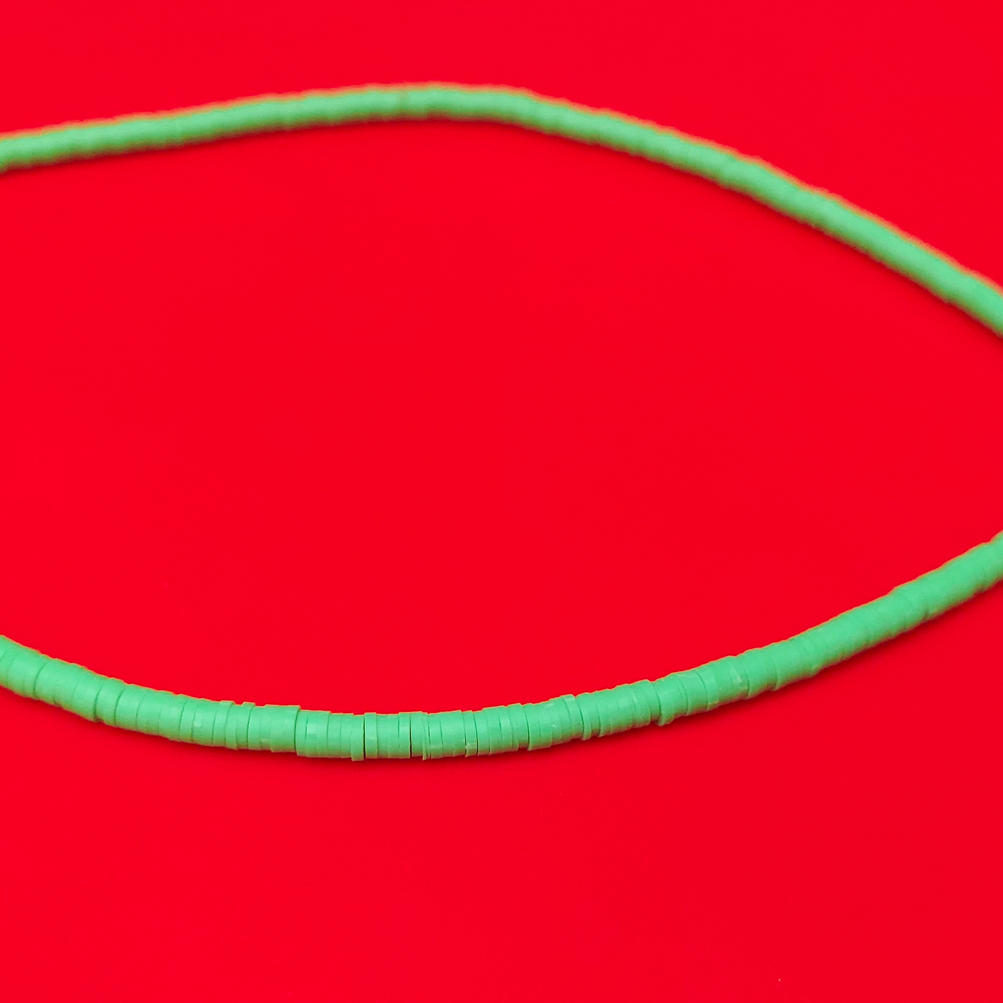 Flat Polymer Clay Beads - Green