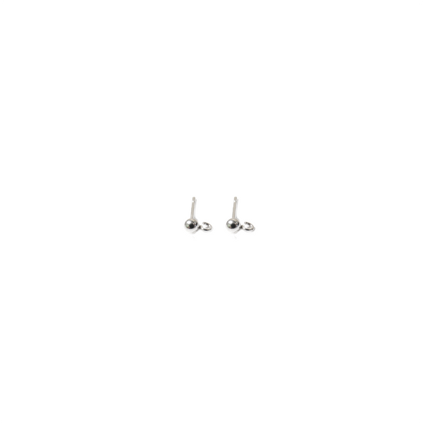 Ball Ear With Ring, Sterling Siver, 3mm; 1 pair – Alonso Sobrino