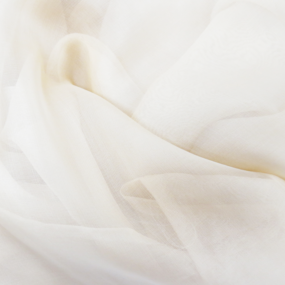 Ivory, 100% Natural Silk Chiffon Fabric, 56/58