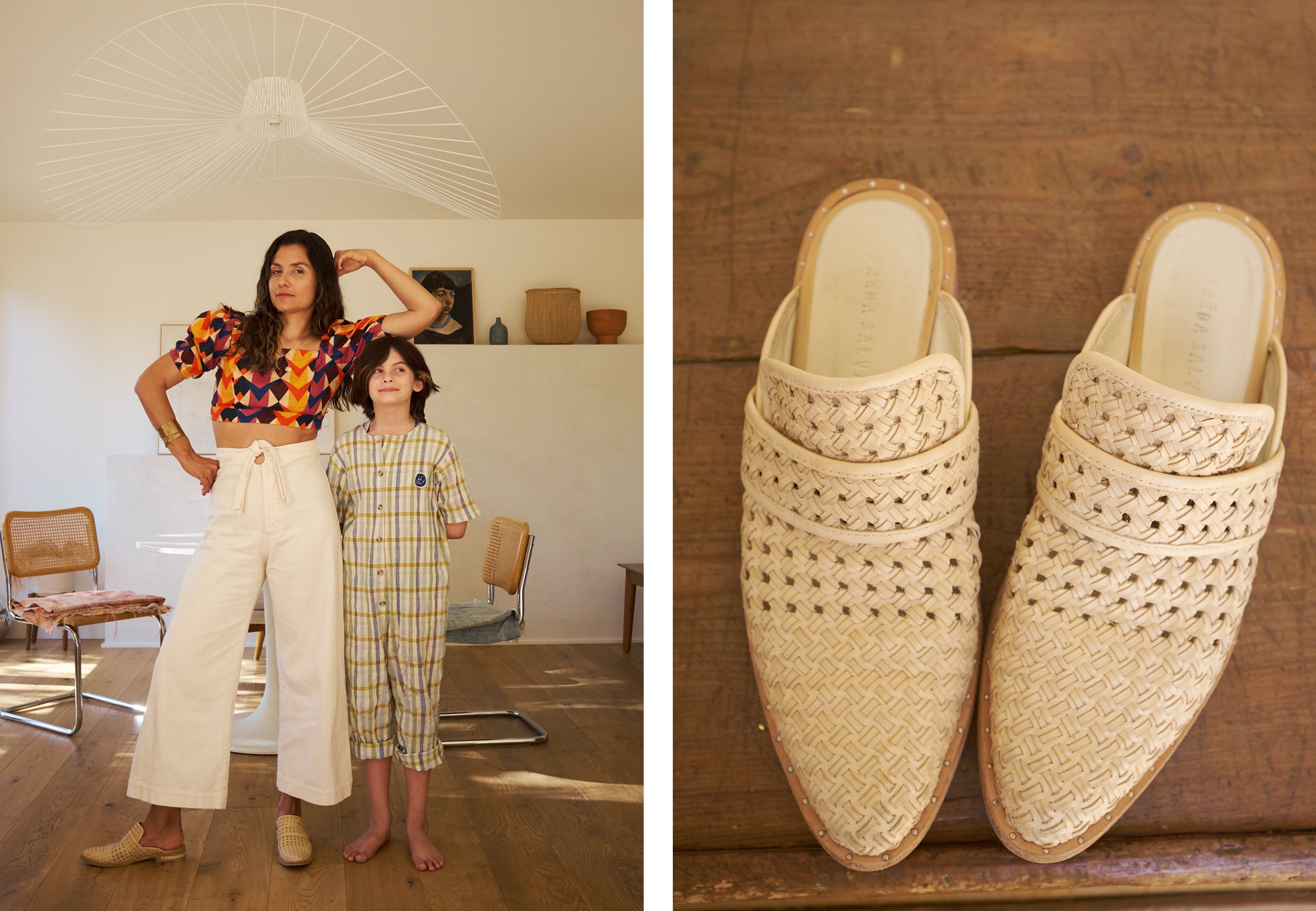 The KEENN woven natural as seen on photographer and Mom, Priscilla Gragg in her home. 
