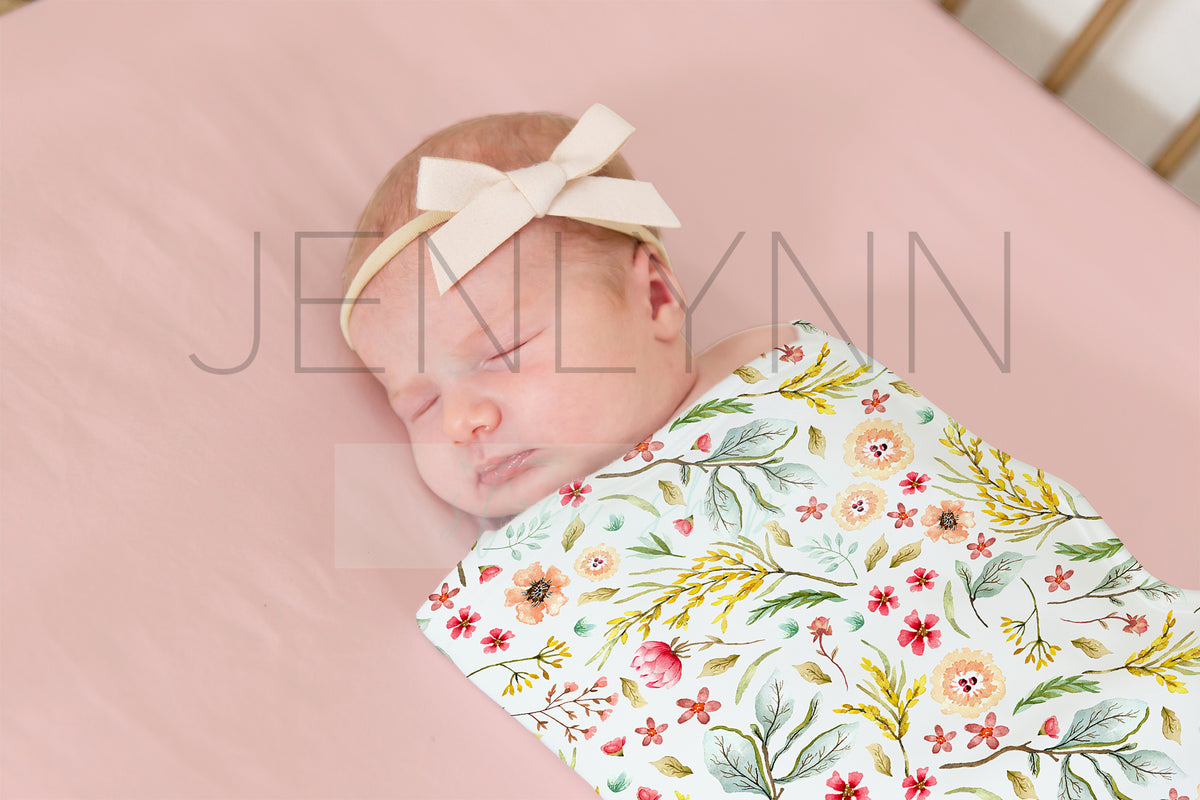 Download Jersey Baby Blanket, Crib Sheet + Bow Mockup #31 PSD ...