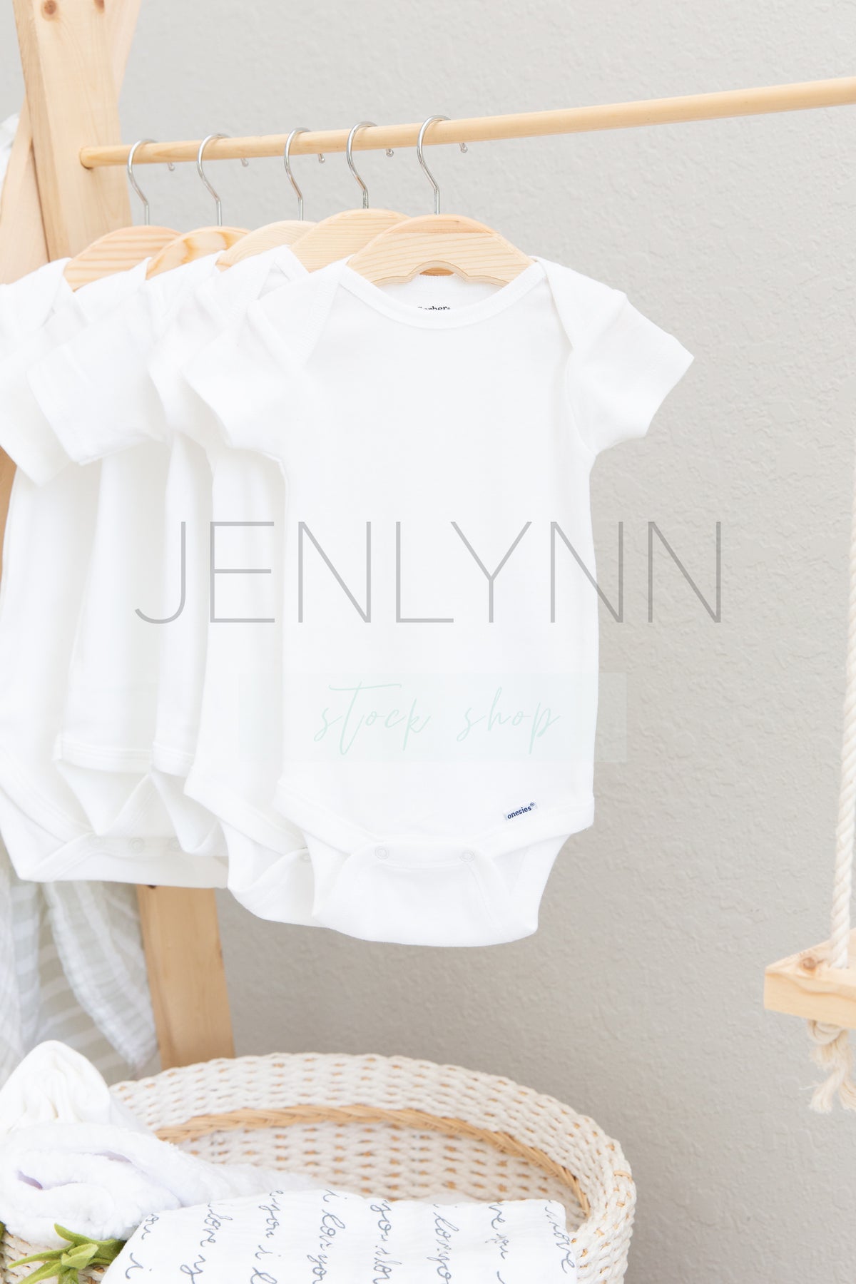 Download Simple White Hanging Onesie Mockup #7 JPG - JENLYNN Stock Shop