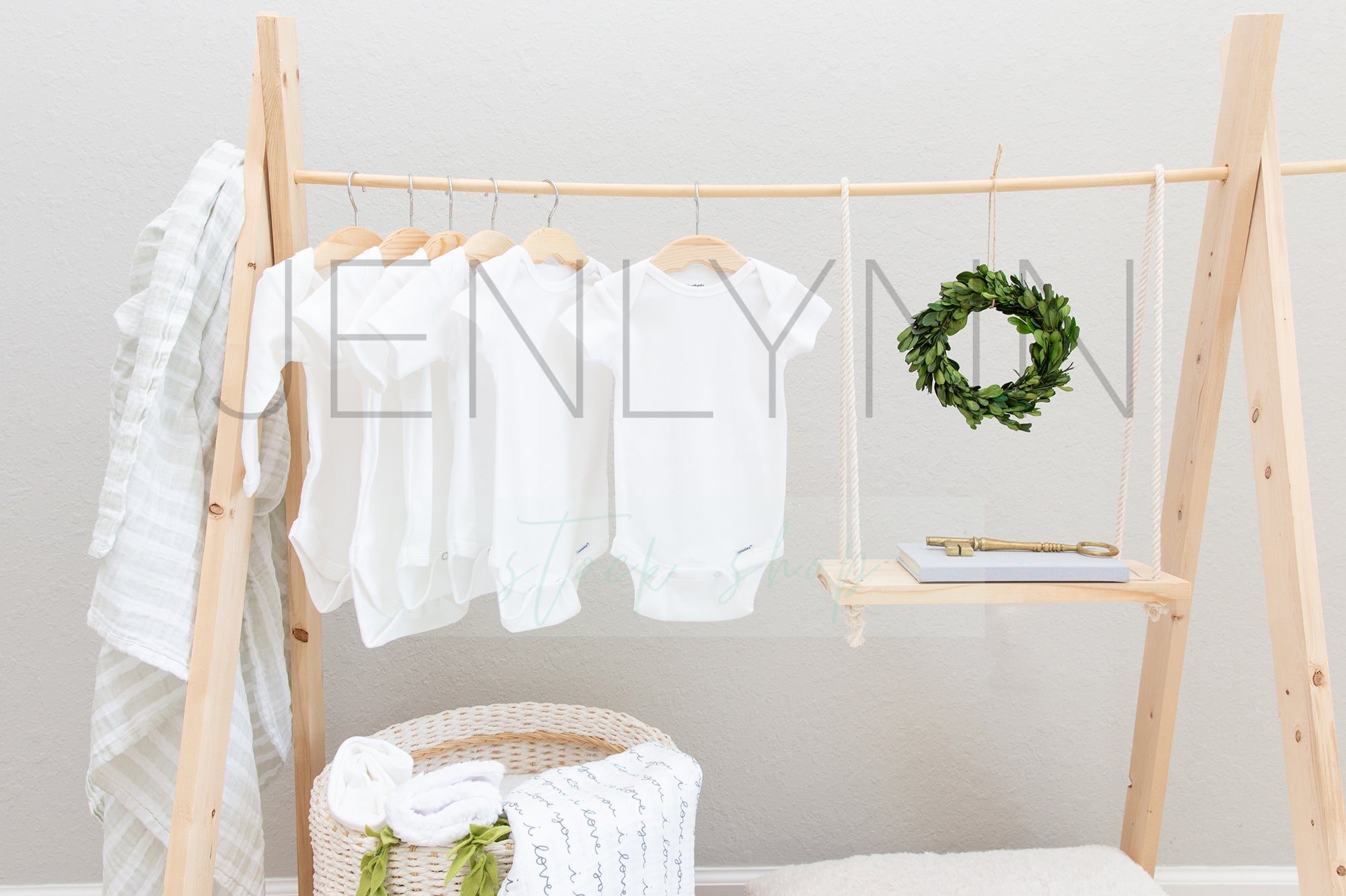 Download Simple White Hanging Onesie Mockup #9 JPG - JENLYNN Stock Shop